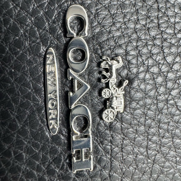 COACH Double Zip Crossbody Bag in Black Leather Wristlet - Picture 12 of 14